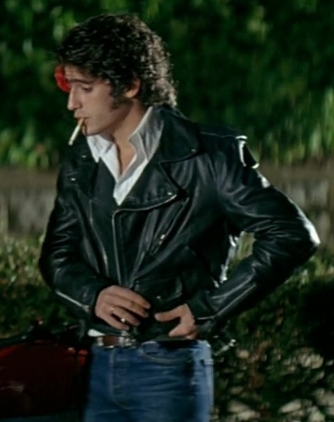 Black leather motorcycle smoke — 55