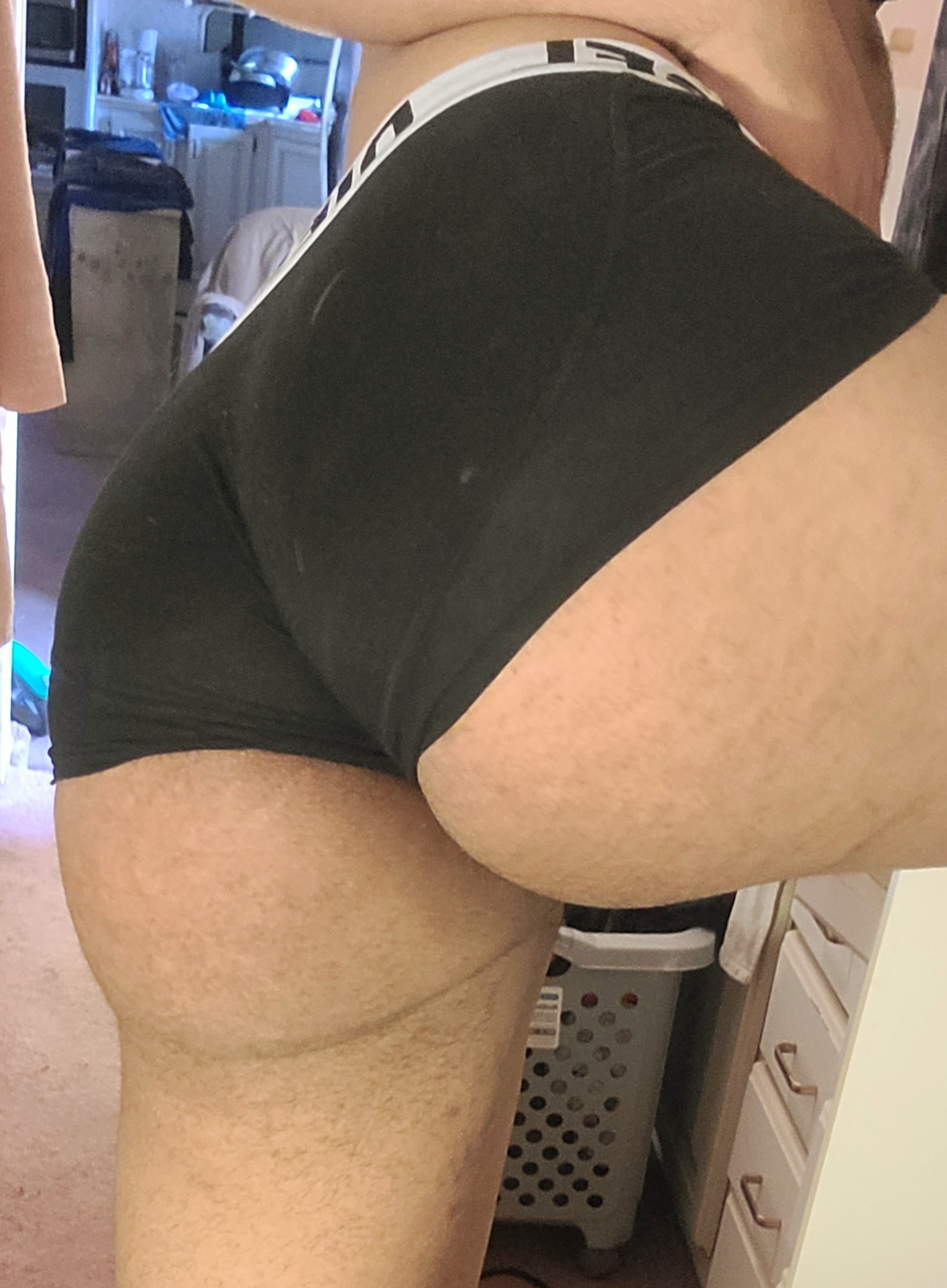 Bi guy in his panties, showing off fat ass — 25
