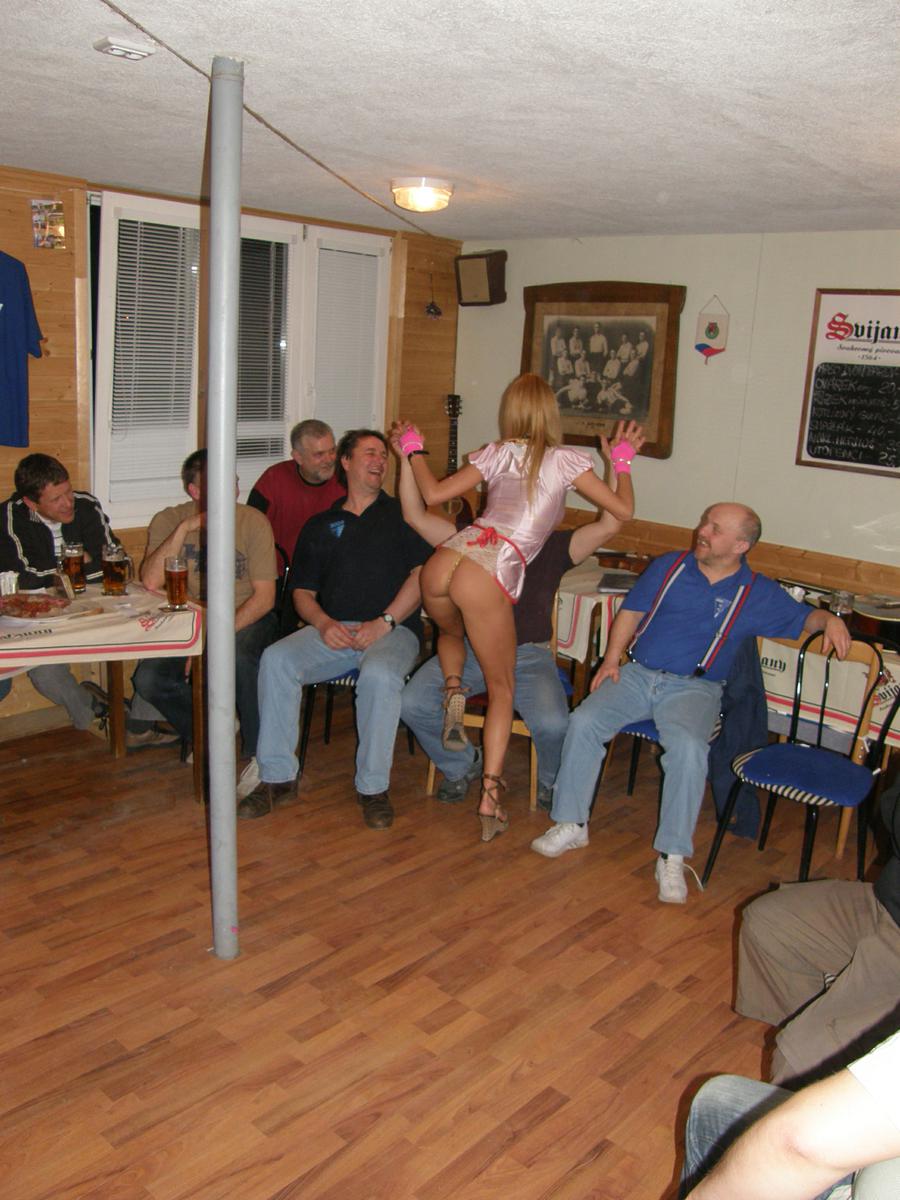Czech Topless Waitress in Striptease Club — 33