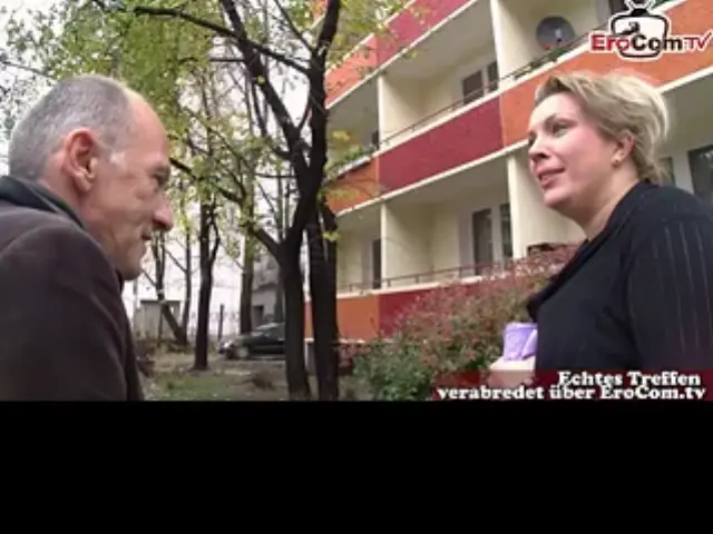 German tall housewife approached and fucked by grandpa on the street